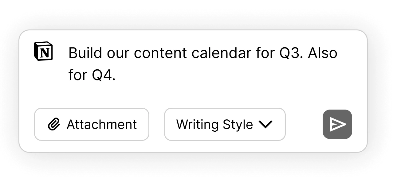 AI prompt: Build our content calendar for Q3 and Q4